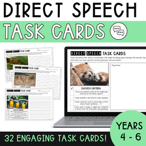 Direct Speech Task Cards - The Sydney Teacher