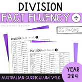 Division Fact Fluency Pack - The Sydney Teacher