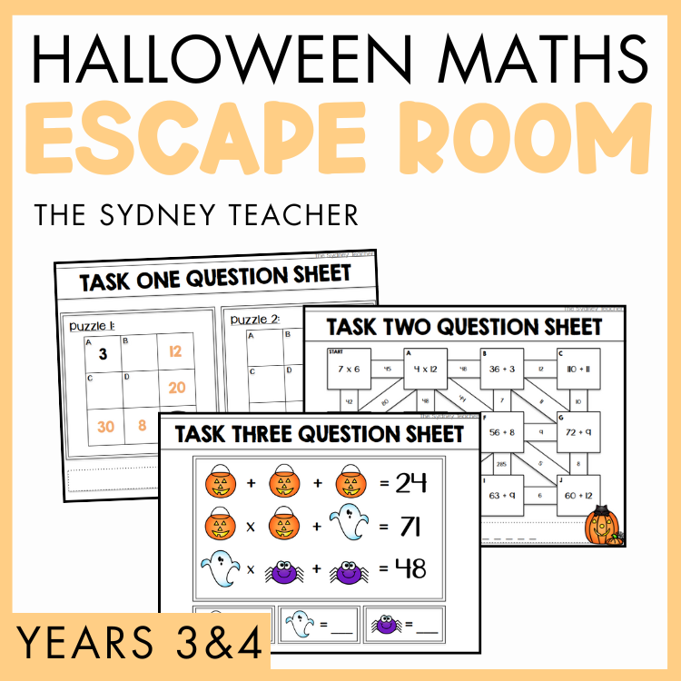 Halloween Maths Escape Room | Year 3 & 4