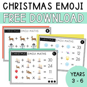 FREE DOWNLOAD Christmas Emoji Maths | Years 3-6