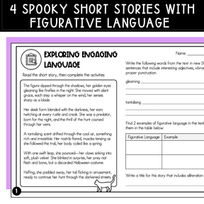 Figurative Language Photo Prompts & Short Stories | Halloween Themed