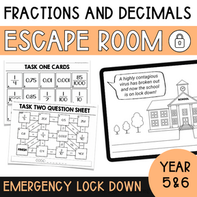 Fractions, Decimals & Percentages Escape Room - Year 5 & 6 - The Sydney Teacher