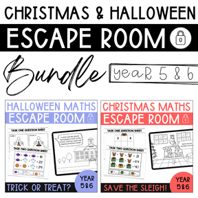 Halloween and Christmas Escape Room Bundle - Year 5 & 6 - The Sydney Teacher