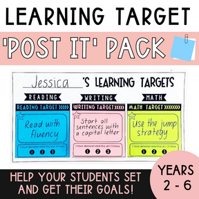 Learning Target 'Post It' Pack (for sticky notes) - The Sydney Teacher