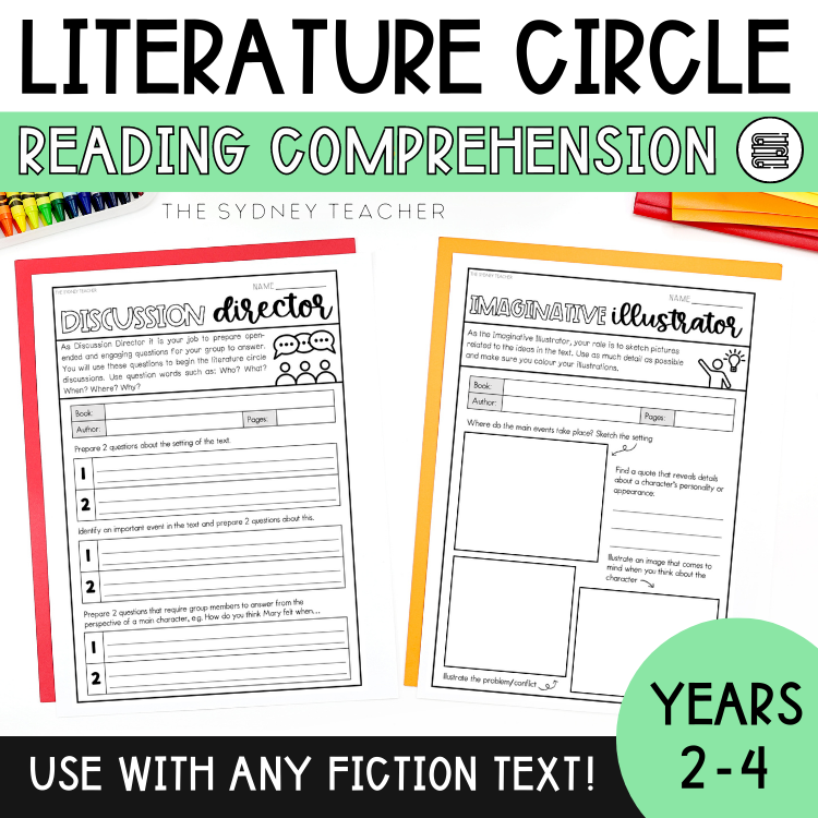 Lower Primary Literature Circle Templates - Use with ANY text! - The Sydney Teacher