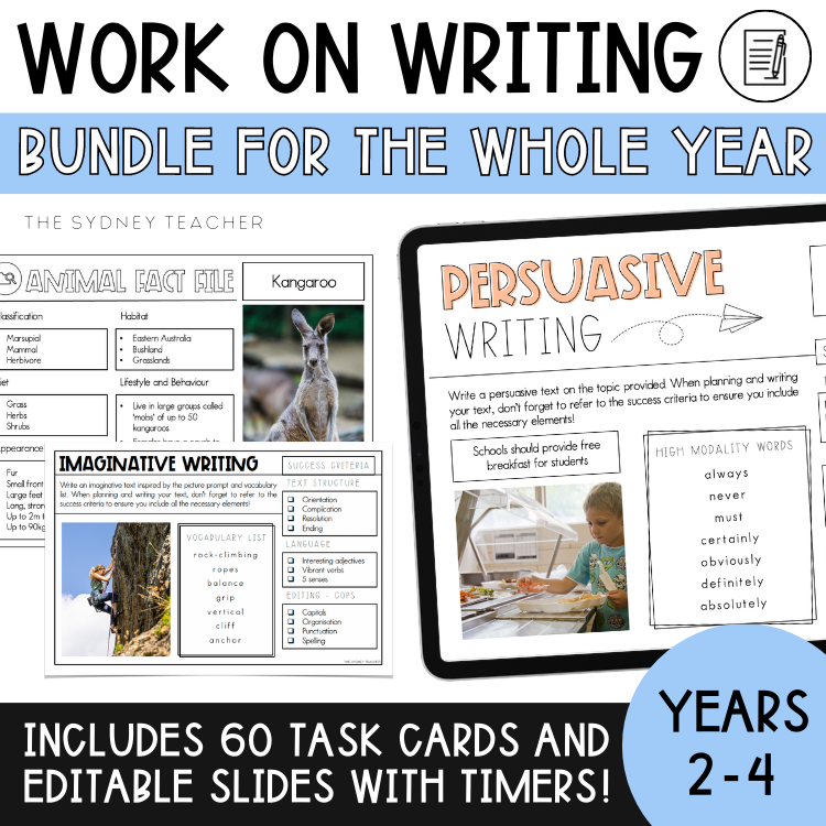 Lower Primary Work on Writing MEGA Pack - The Sydney Teacher