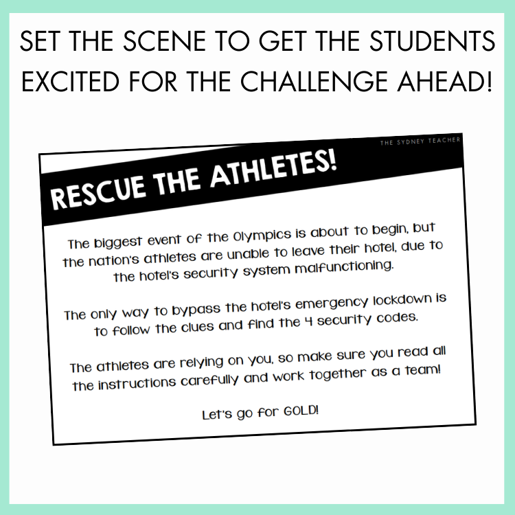 Olympics Themed Team Building Escape Room Years 3-6