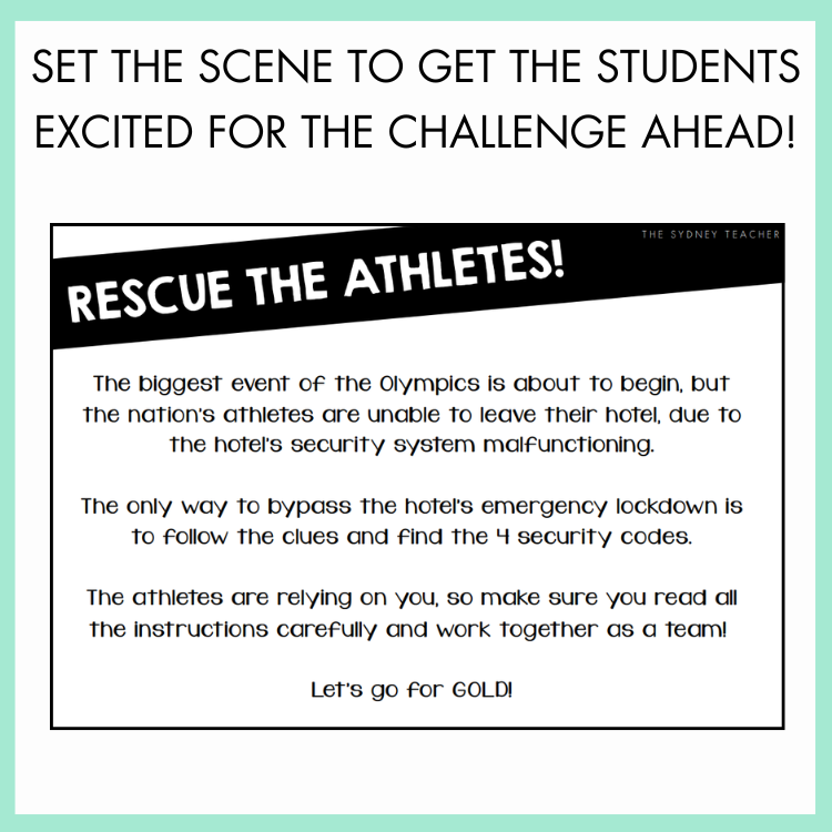 Olympics Themed Team Building Escape Room Years 3-6