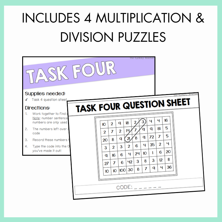 Multiplication & Division Escape Room | Year 3 & 4