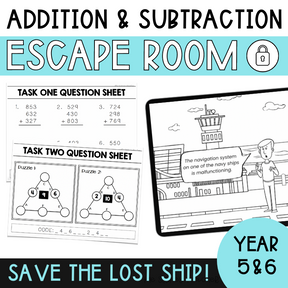 Addition & Subtraction Escape Room - Year 5 & 6