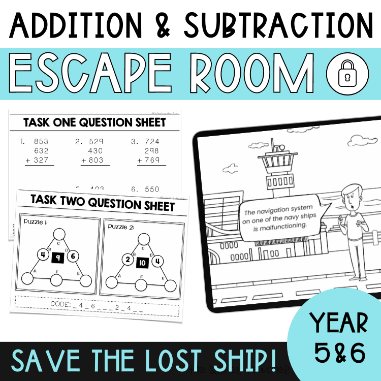 Addition & Subtraction Escape Room - Year 5 & 6