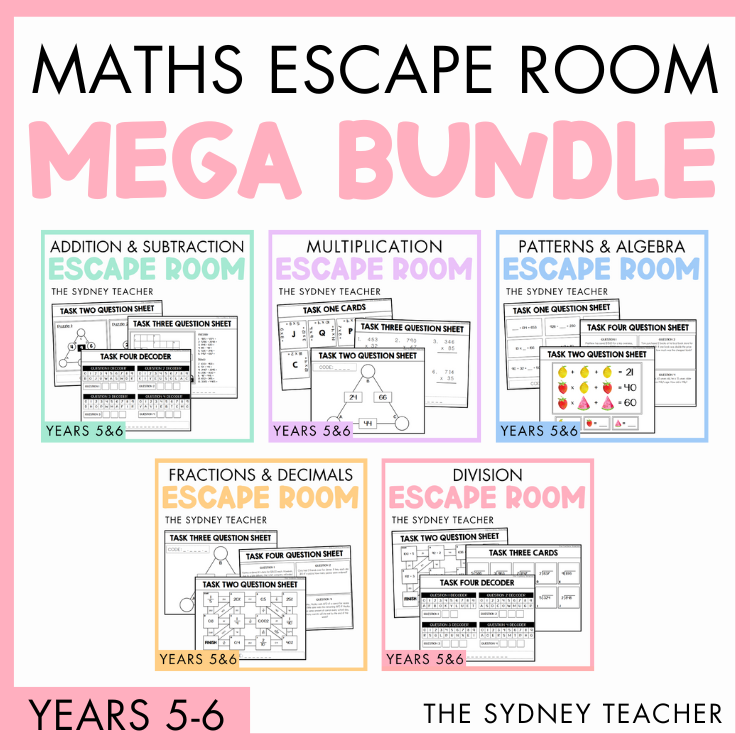 Maths Escape Room MEGA Bundle | Year 5 & 6