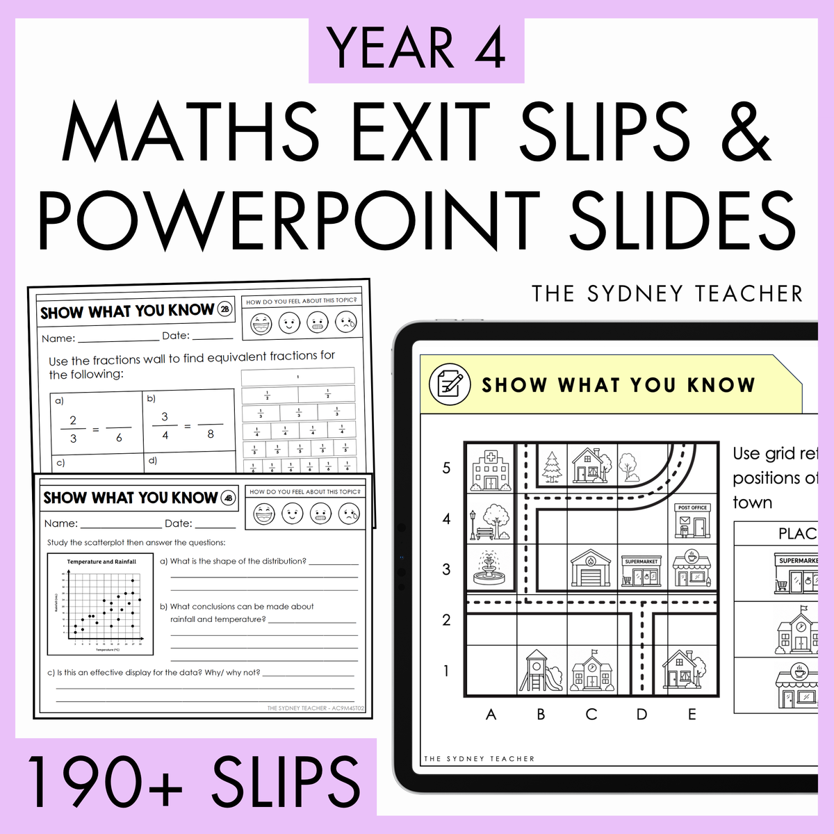 Year 4 Maths Exit Slips & Powerpoint Slides - Australian Curriculum V9.0
