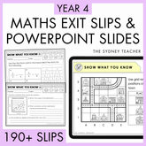 Year 4 Maths Exit Slips & Powerpoint Slides - Australian Curriculum V9.0