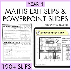 Year 4 Maths Exit Slips & Powerpoint Slides - Australian Curriculum V9.0