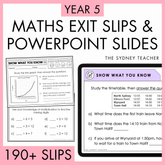 Year 5 Maths Exit Slips & Powerpoint Slides - Australian Curriculum V9.0 cover