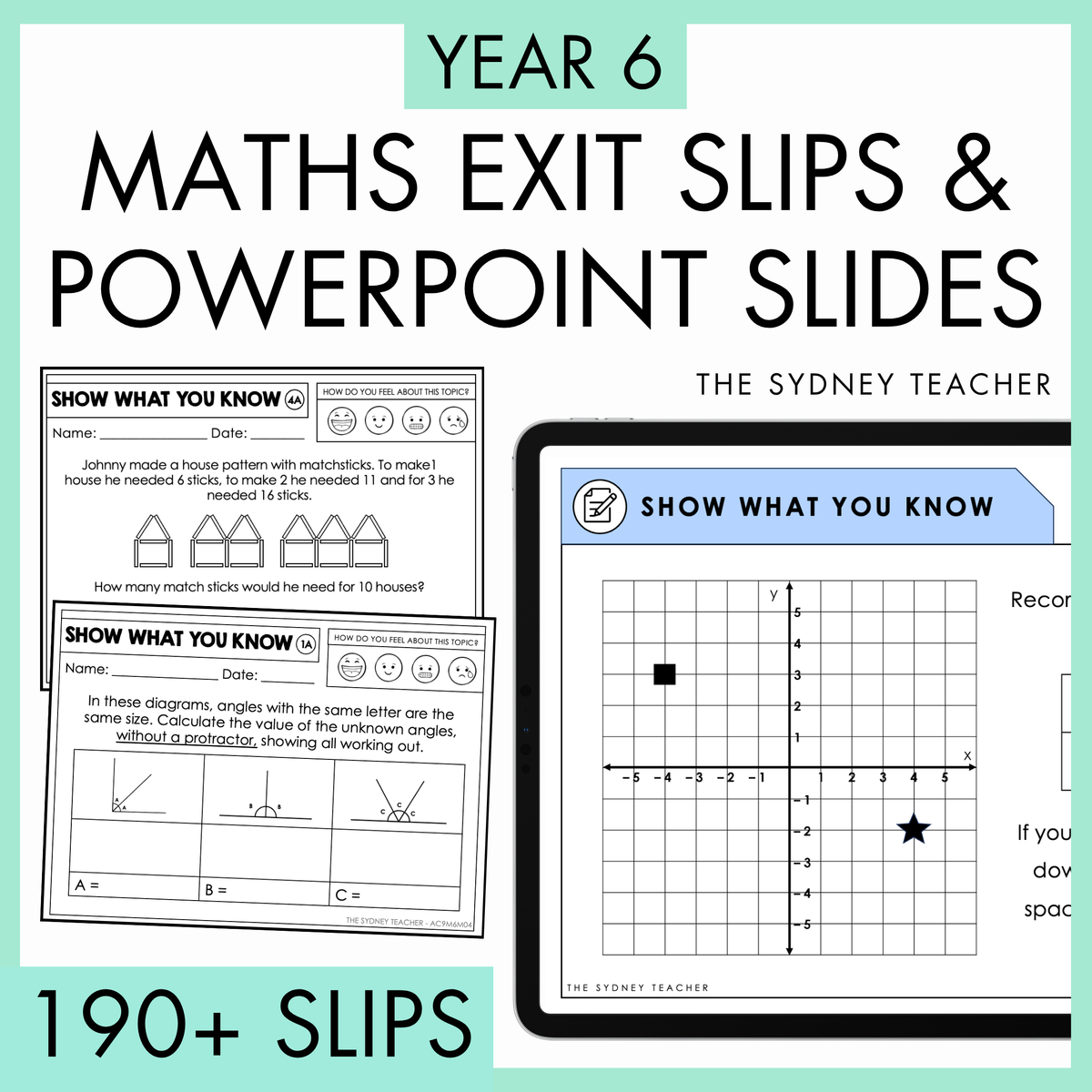 Year 6 Maths Exit Slips & Powerpoint Slides - Australian Curriculum V9.0