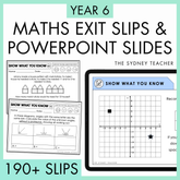 Year 6 Maths Exit Slips & Powerpoint Slides - Australian Curriculum V9.0 cover