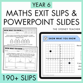 Year 6 Maths Exit Slips & Powerpoint Slides - Australian Curriculum V9.0 cover
