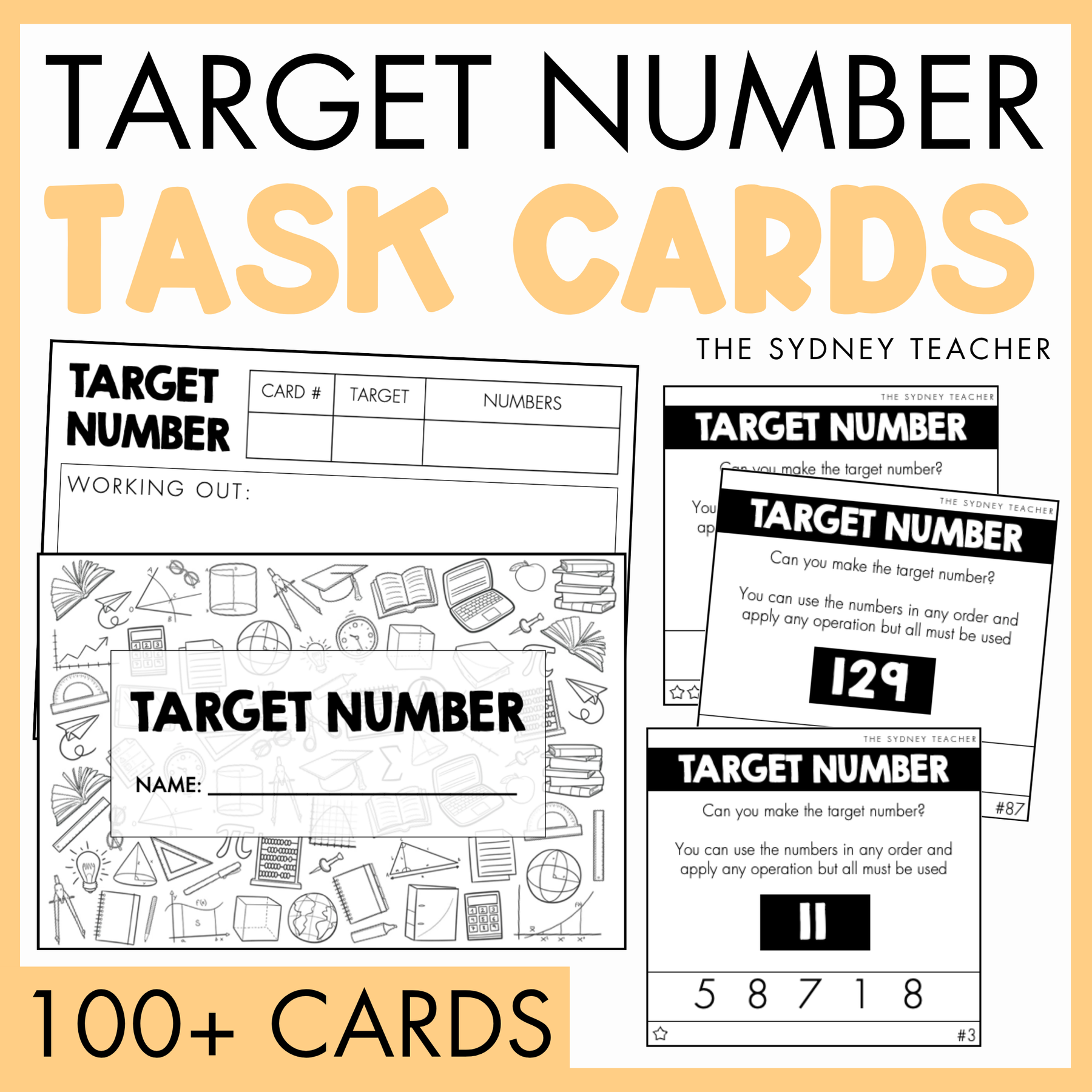 Target Number Task Cards