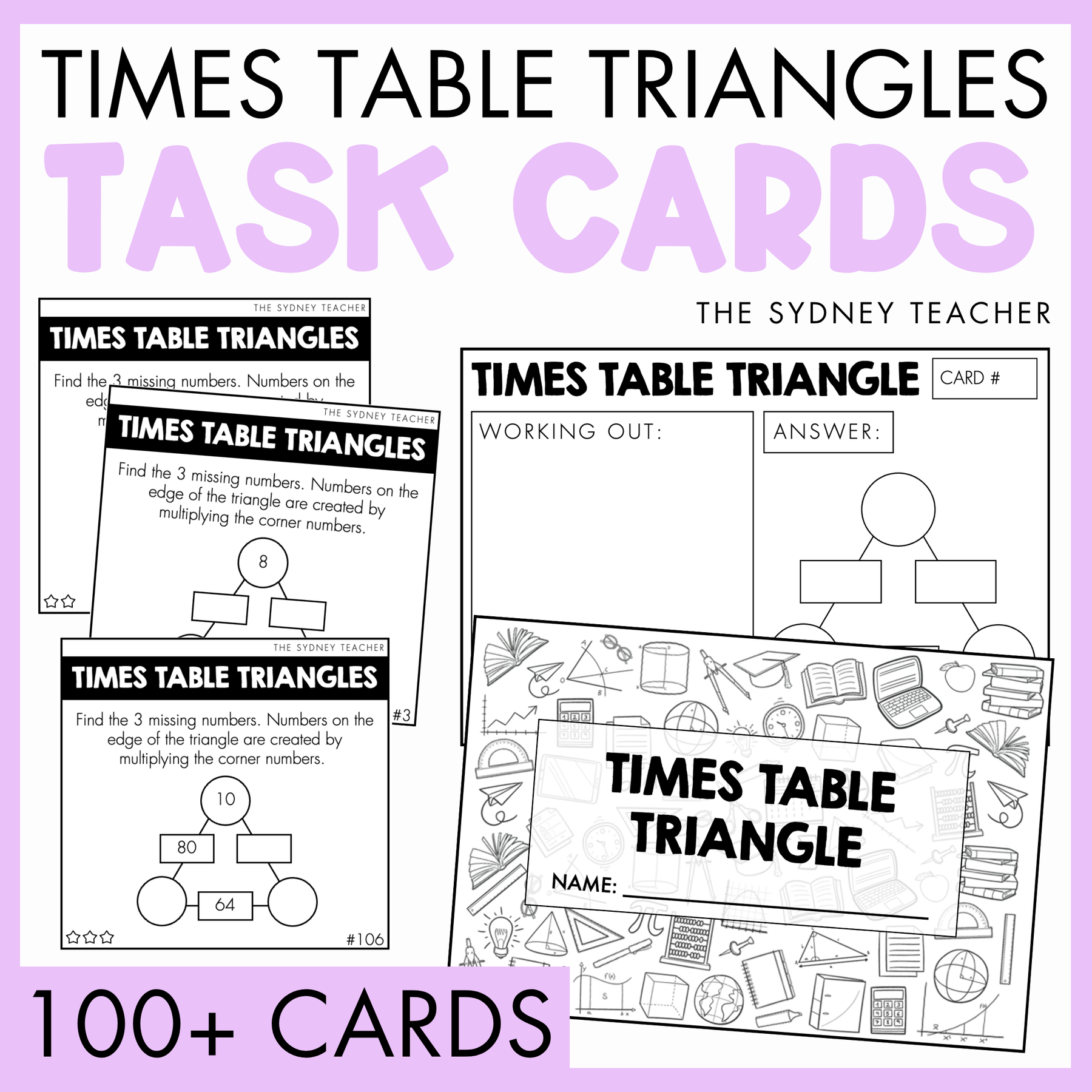 Times Table Triangles Task Cards