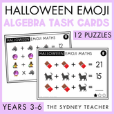 Halloween Emoji Algebra Task Cards | Years 3-6