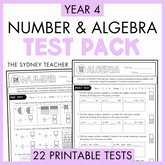 Year 4 Number & Algebra Printable Test Pack