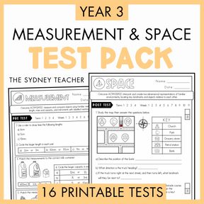 Year 3 Measurement & Space Printable Test Pack