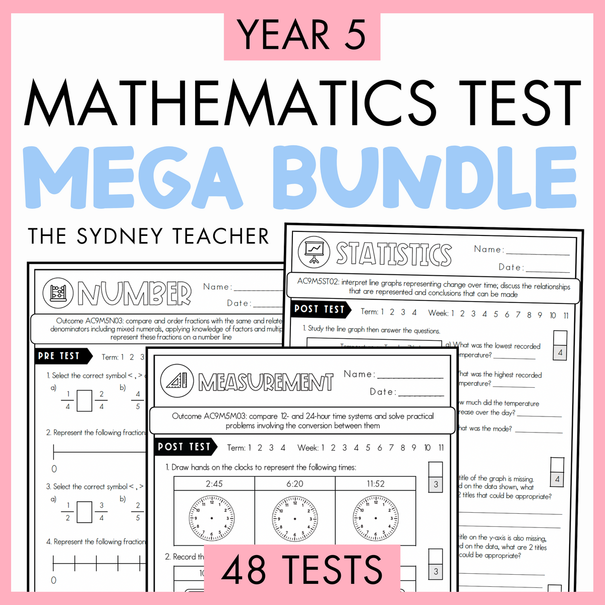 Year 5 Maths Test MEGA Bundle