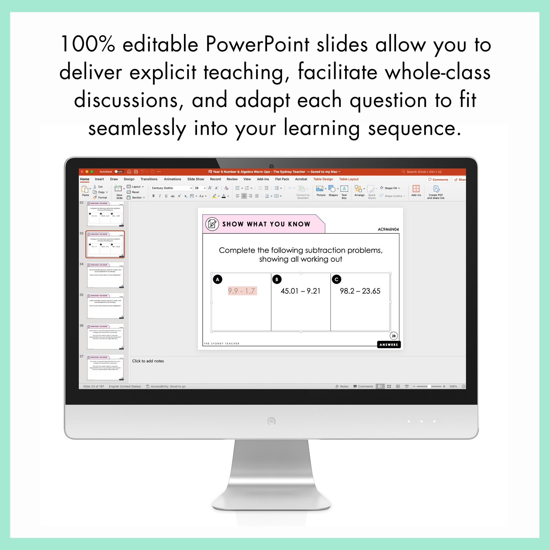 Year 6 Maths Exit Slips & Powerpoint Slides - Australian Curriculum V9.0