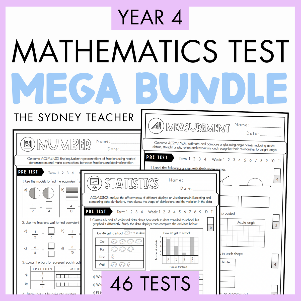 Year 4 Maths Test MEGA Bundle