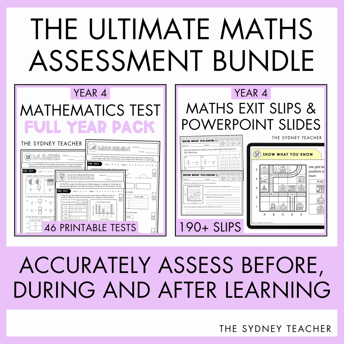 A PowerPoint slide displayed on a laptop screen, with text reading "Includes matching PowerPoint slides that are 100% editable, use during whole class discussions to explicitly teach each skill."