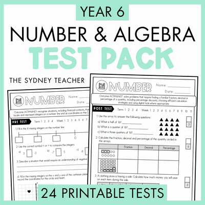 Year 6 Number & Algebra Printable Test Pack