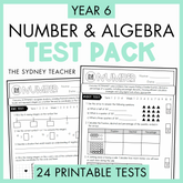 Year 6 Number & Algebra Printable Test Pack