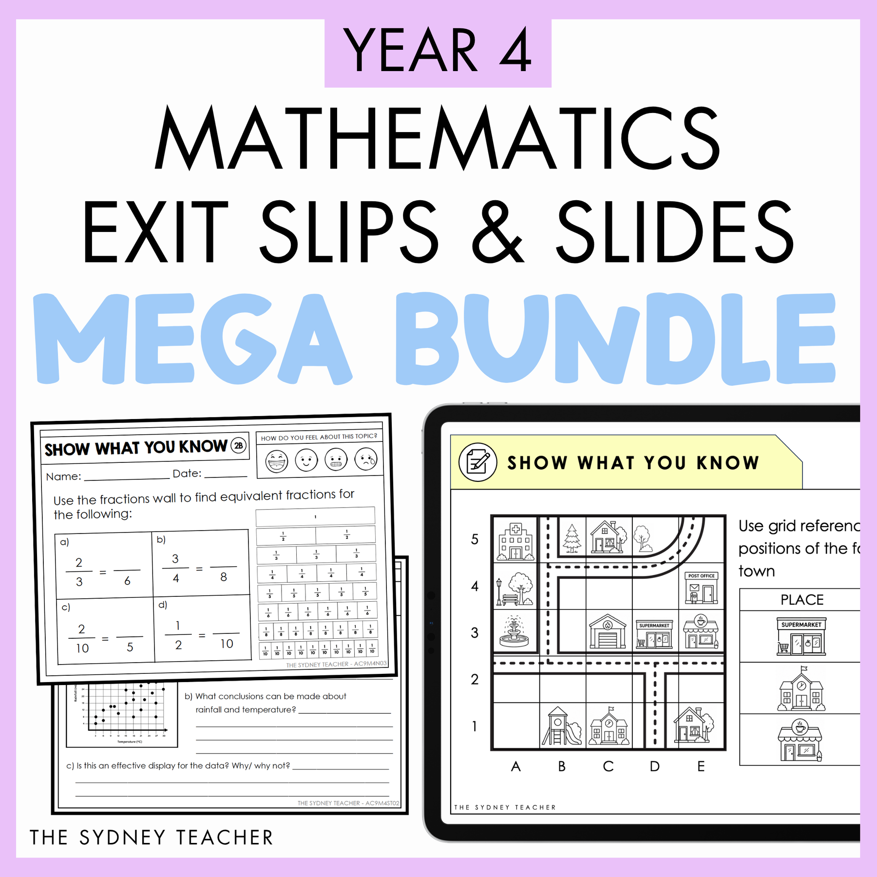 Year 4 Maths Exit Slips & Powerpoint Slides - Australian Curriculum V9.0