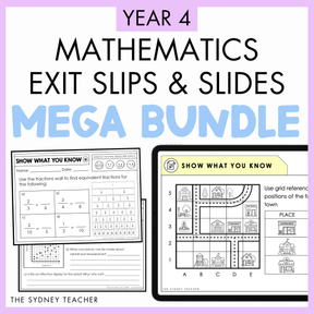 Year 4 Maths Exit Slips & Powerpoint Slides - Australian Curriculum V9.0