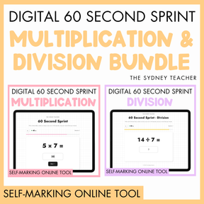 Digital 60 Second Sprint - Multiplication & Division Bundle