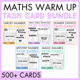 Maths Warm Up Task Card Bundle