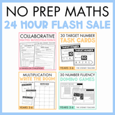No Prep Maths Activities - 24 HOUR FLASH SALE