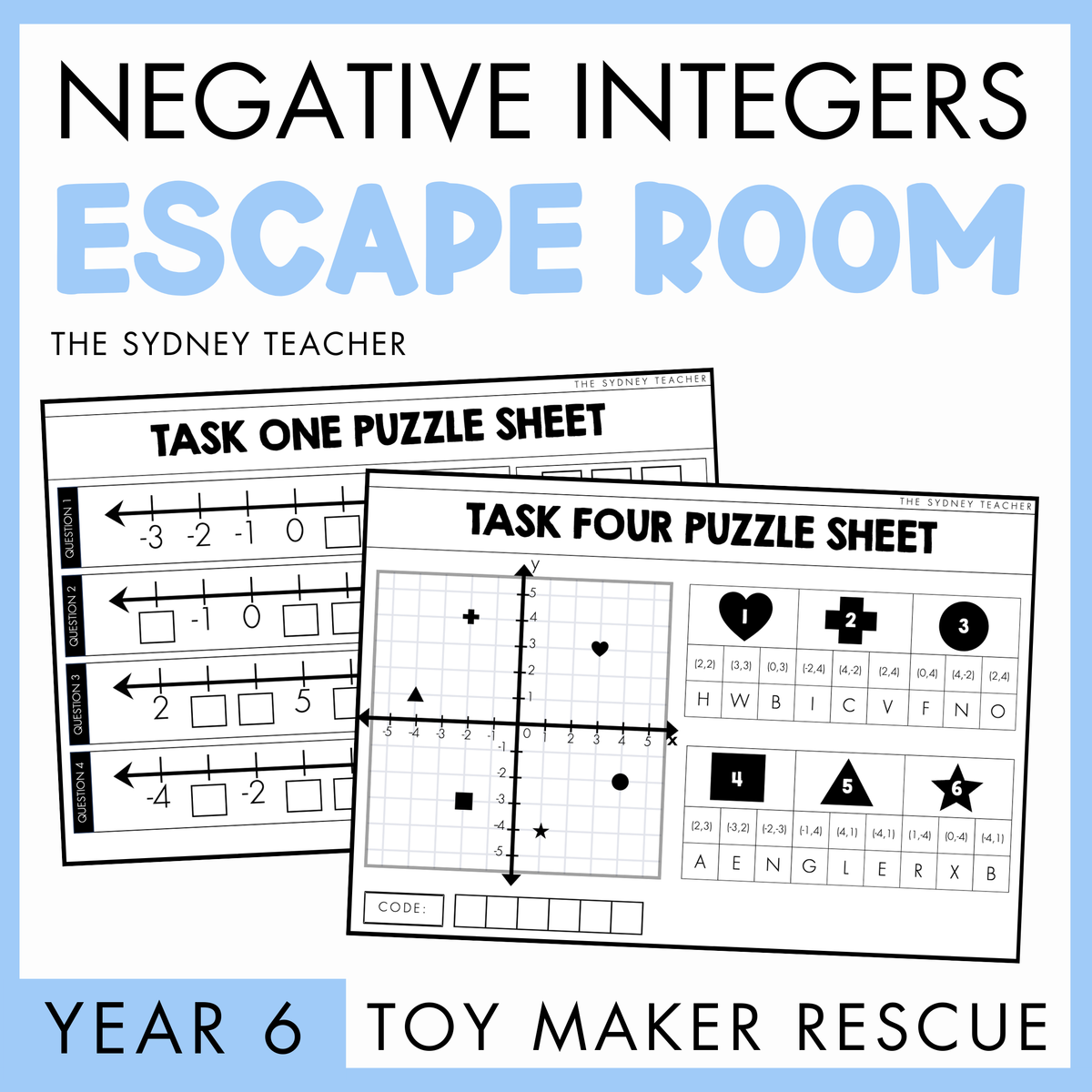 Negative Integers Escape Room (AC9M6N01)