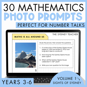 30 Mathematics Picture Prompts - Vol 1 'Sights of Sydney'