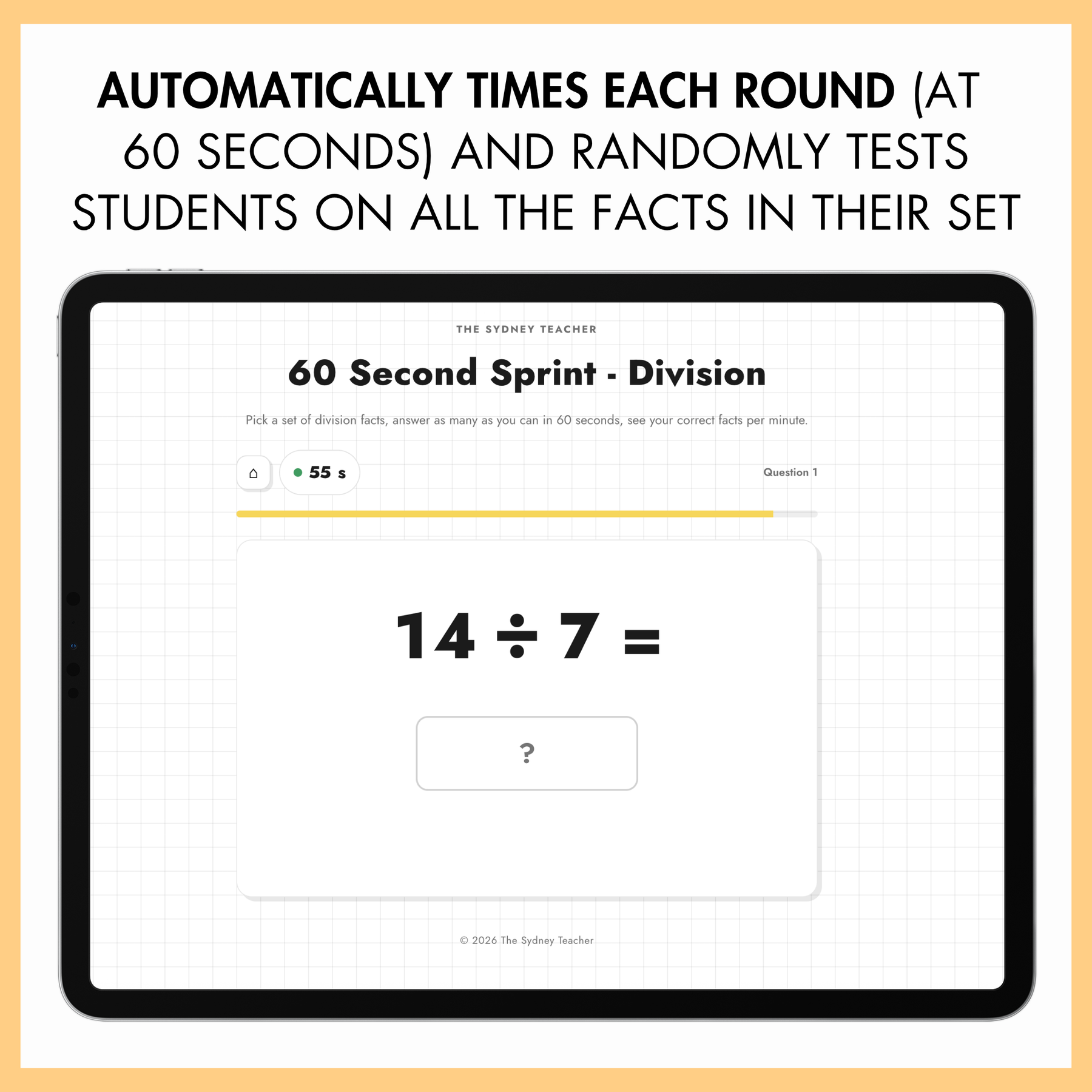 Digital 60 Second Sprint - Multiplication & Division Bundle