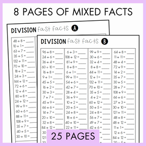 Division Fact Fluency Pack
