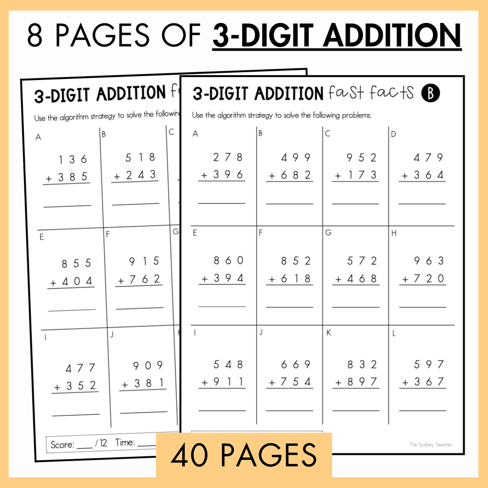 Addition and Subtraction Fact Fluency Pack ⭐️ The Sydney Teacher