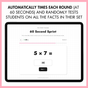 Digital 60 Second Sprint - Multiplication