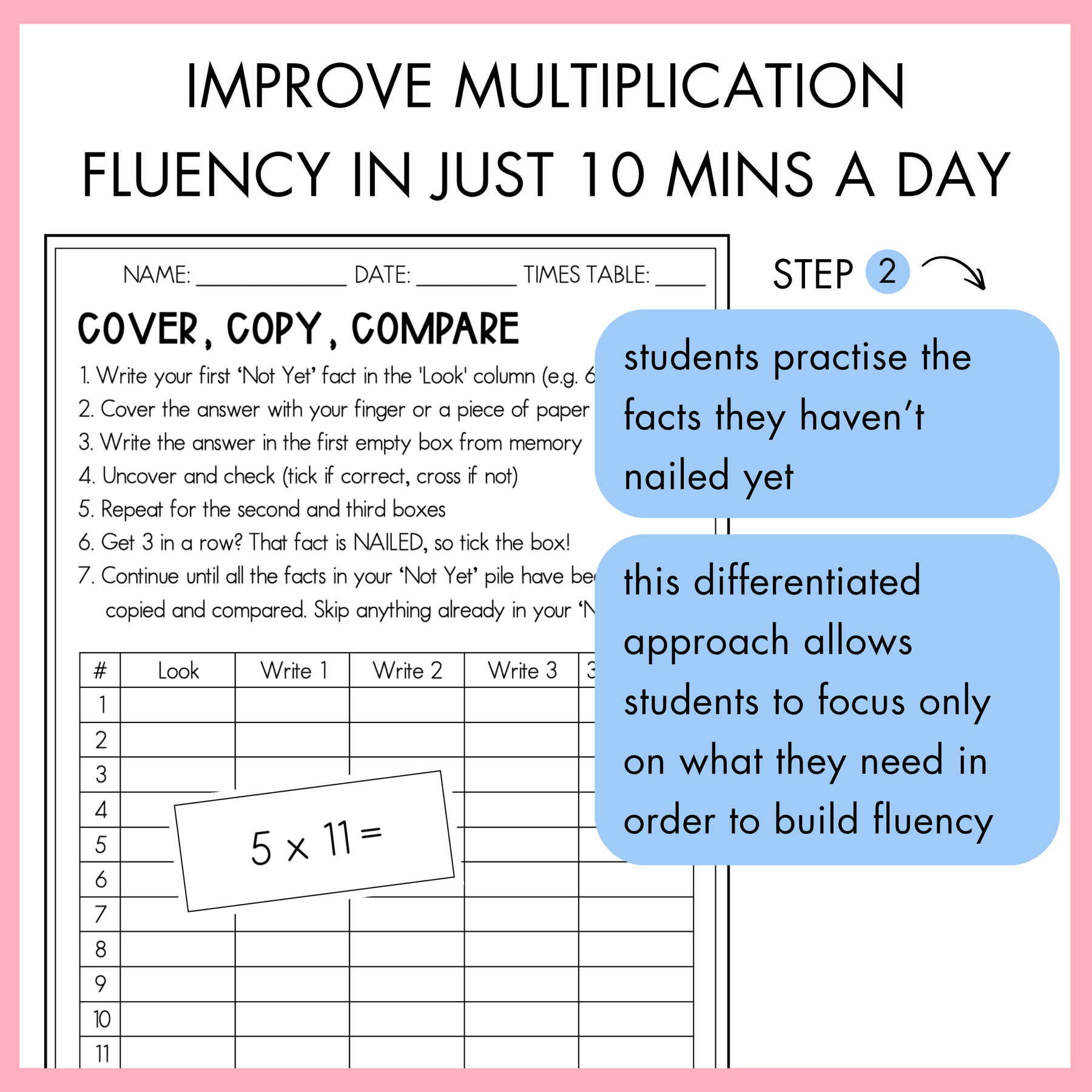 Multiplication Fact Fluency Pack