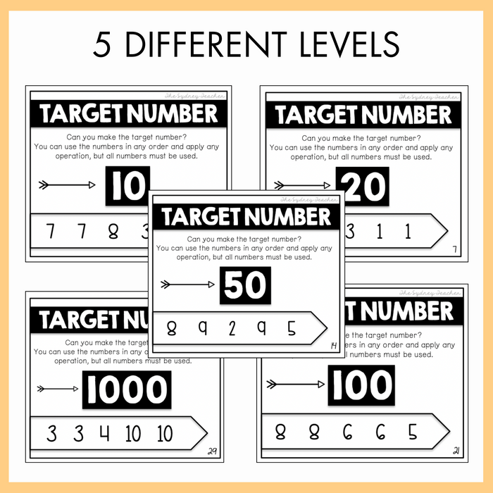 Target Number Chart Maths Warm-Up: Target Number ⭐️ The Sydney Teacher