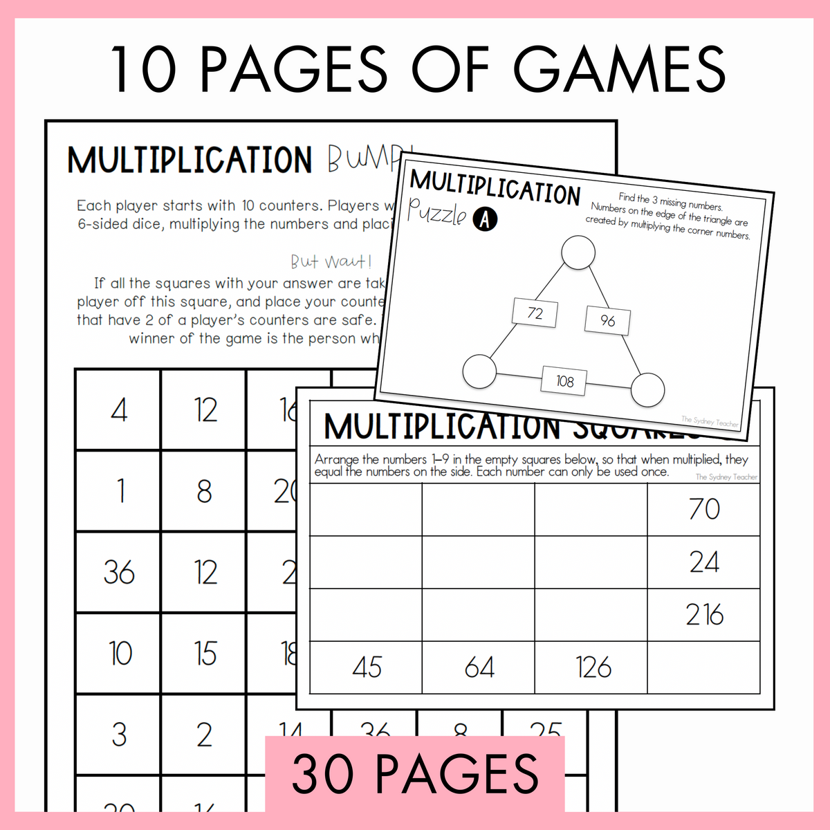 Multiplication Fact Fluency Pack ⭐️ The Sydney Teacher