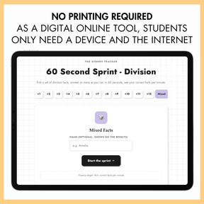 Digital 60 Second Sprint - Multiplication & Division Bundle