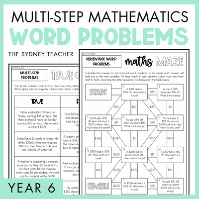 Year 6 Number & Algebra: Multi-Step Mathematical Word Problems (AC9M6N09)
